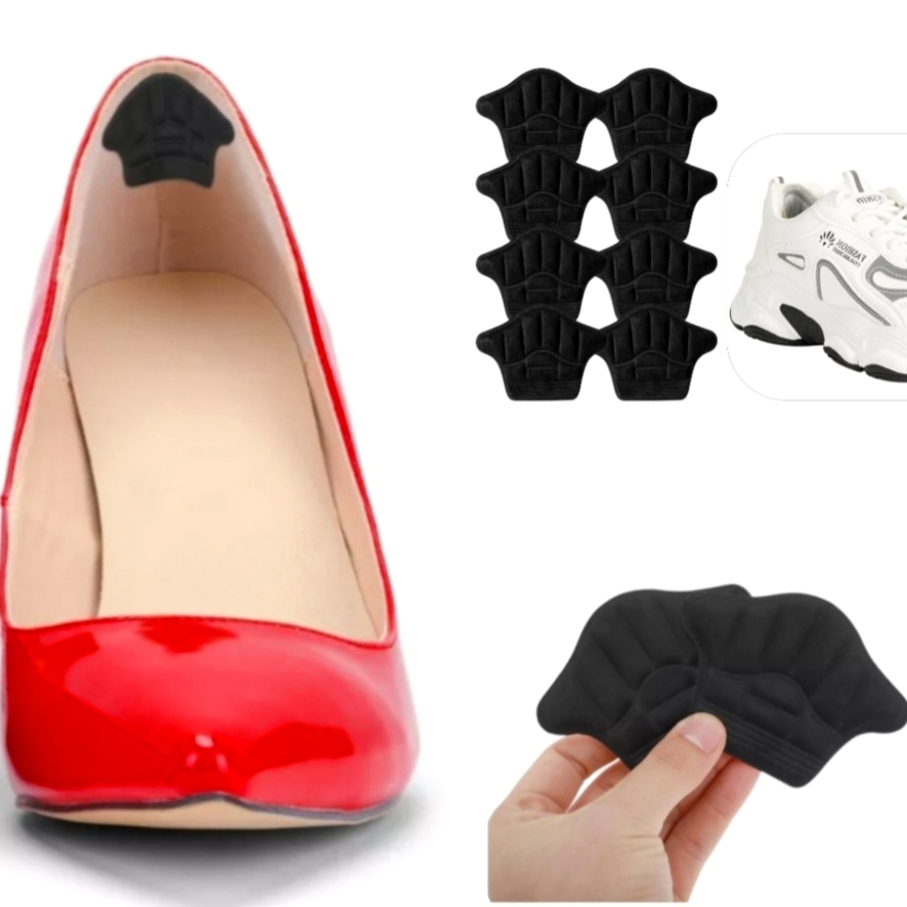 🍎 4 Prs Heel Protector Pads Heel Guards Liners Self Adhesive Reusable Black
